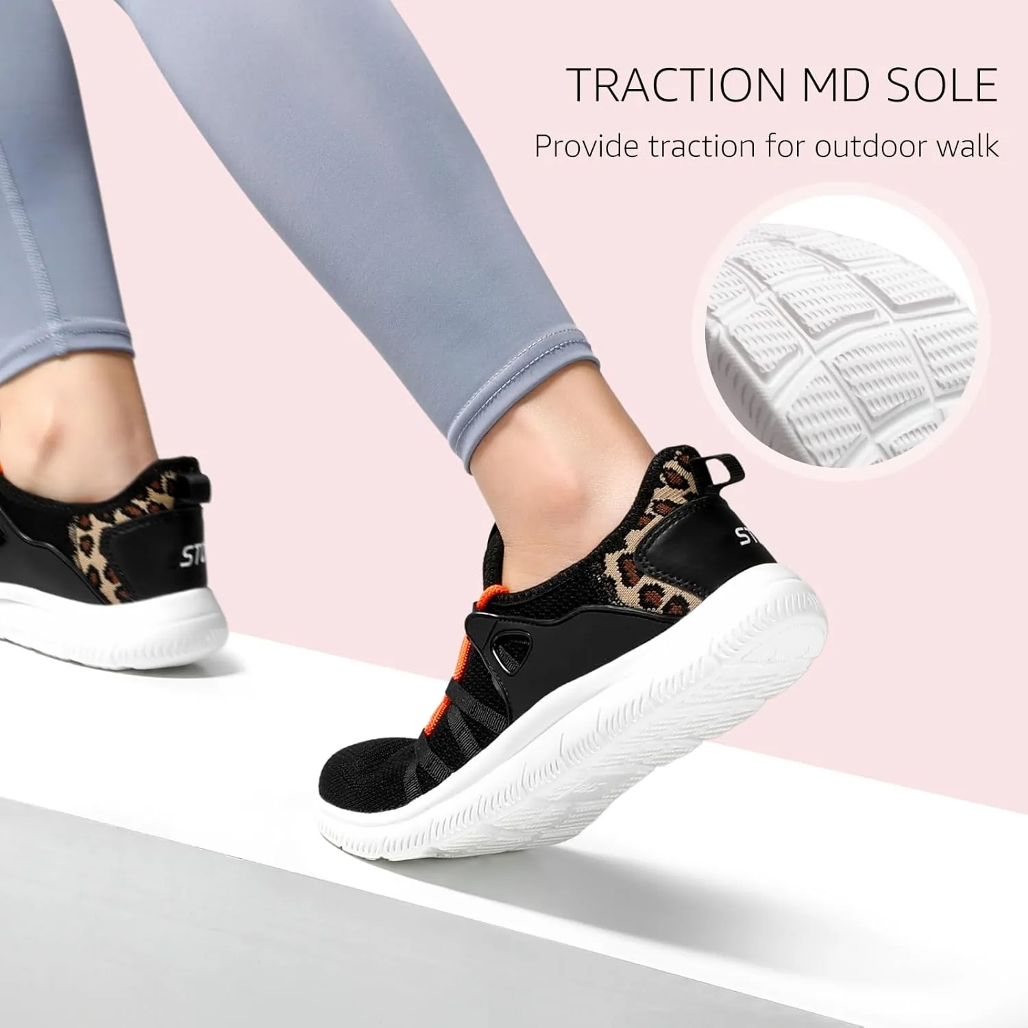 STQ Womens Slip on Sneakers Breathable Tennis Arch Support Comfortable Walking Shoes Plantar Fasciitis Orthopedic Workout Gym Cross Training Athletic Standing
