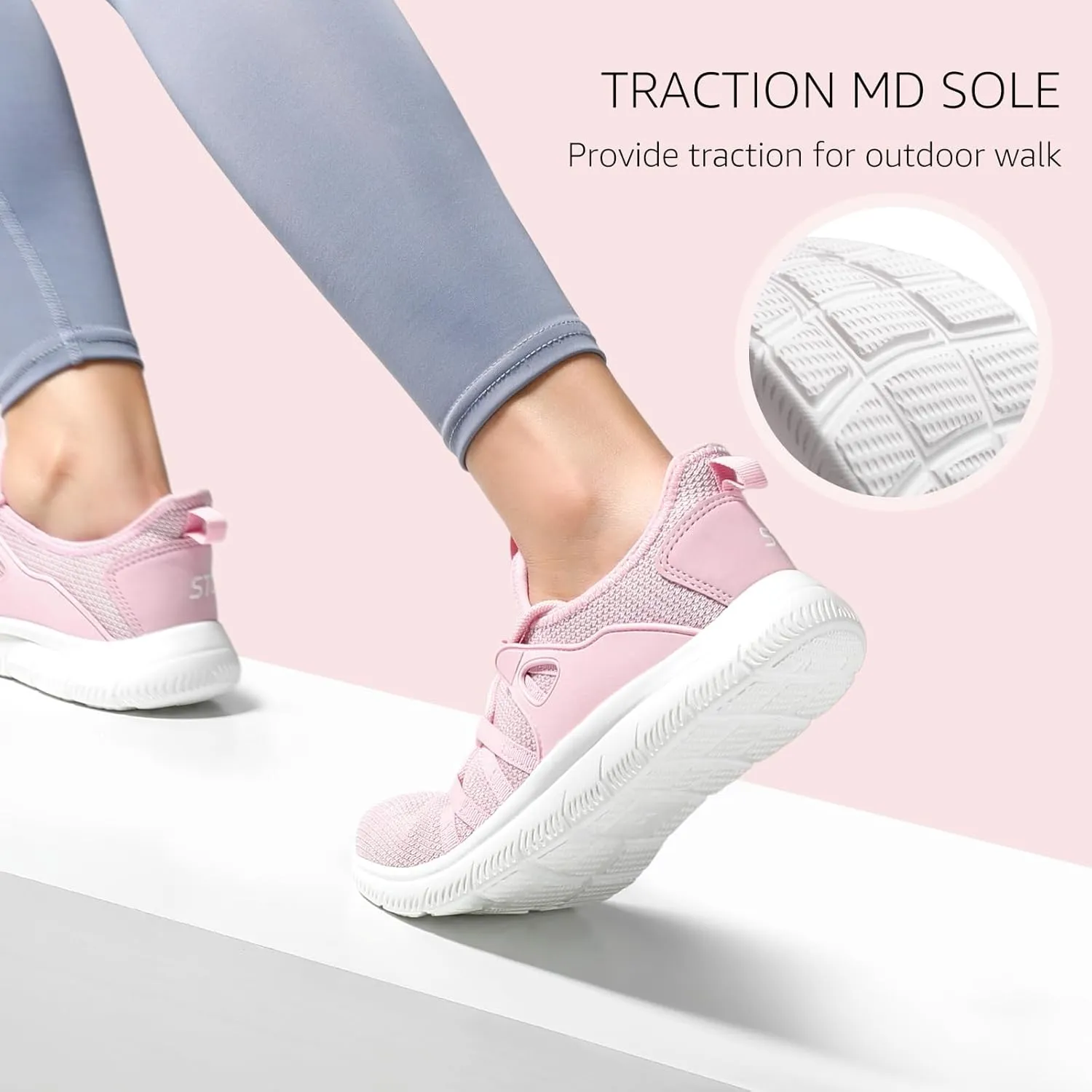 STQ Womens Slip on Sneakers Breathable Tennis Arch Support Comfortable Walking Shoes Plantar Fasciitis Orthopedic Workout Gym Cross Training Athletic Standing