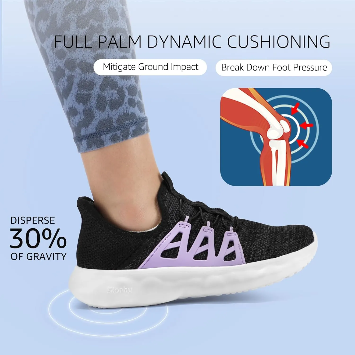 STQ Womens Walking Shoes Orthopedic Slip on Sneakers with Plantar Fasciitis