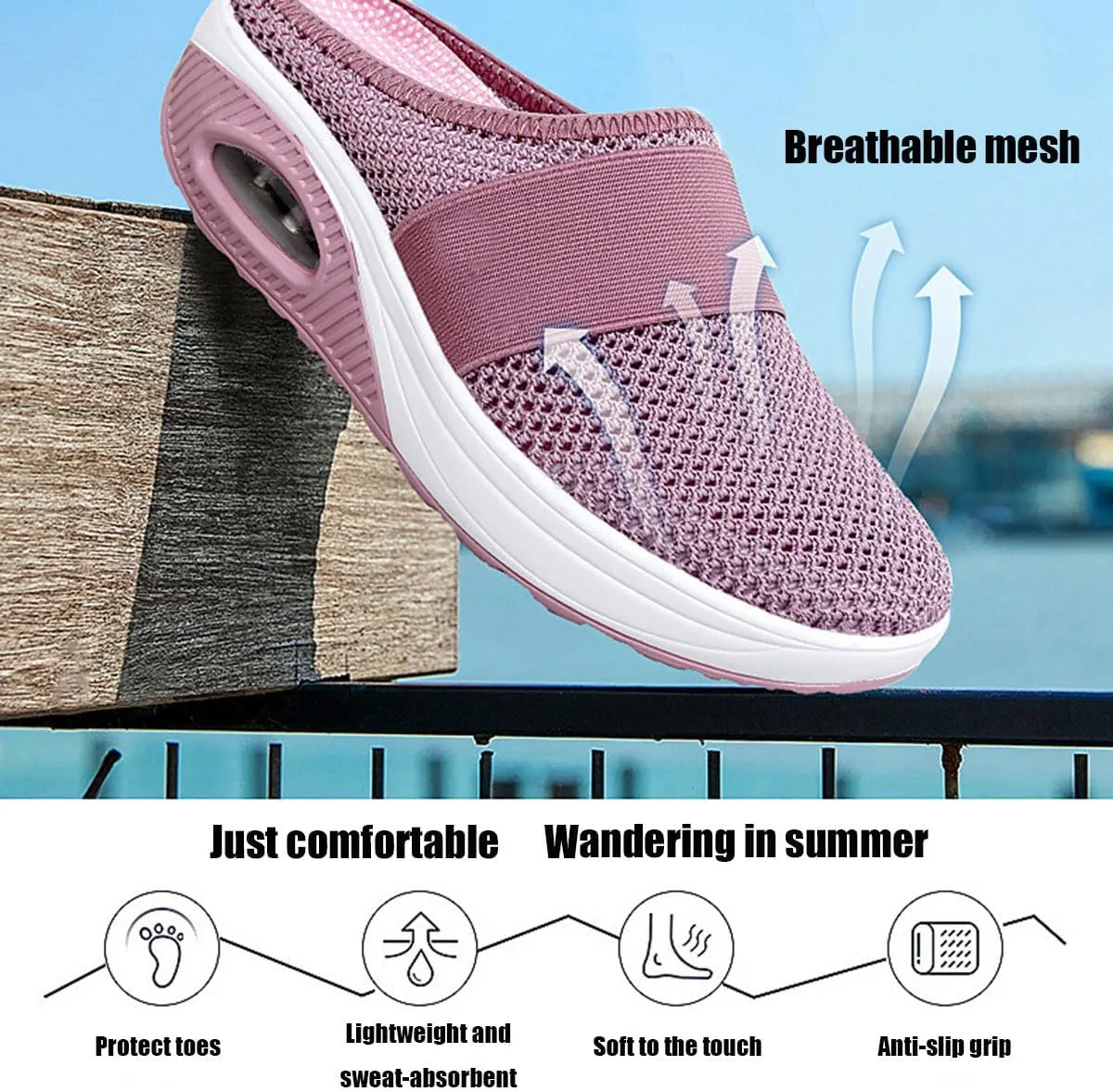 Stylendy Orthopedic Loafers, Diabetic Air-Cushion Slip On Shoes for Women, Arch Support Sneakers Slippers