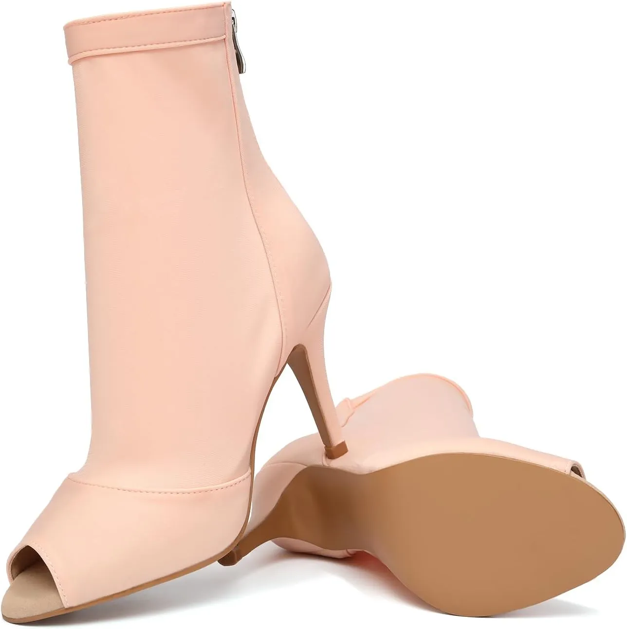 SWDZM Women Ballroom Dance Shoes Peep Toe Latin Salsa Performance Party Ankle Dance Boots