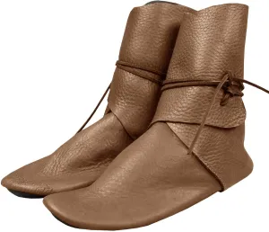 Syktkmx Mens Renaissance Boots Slip on Lace Up Medieval Cosplay Western Pirate Viking Tied Halloween Cuff Shoes