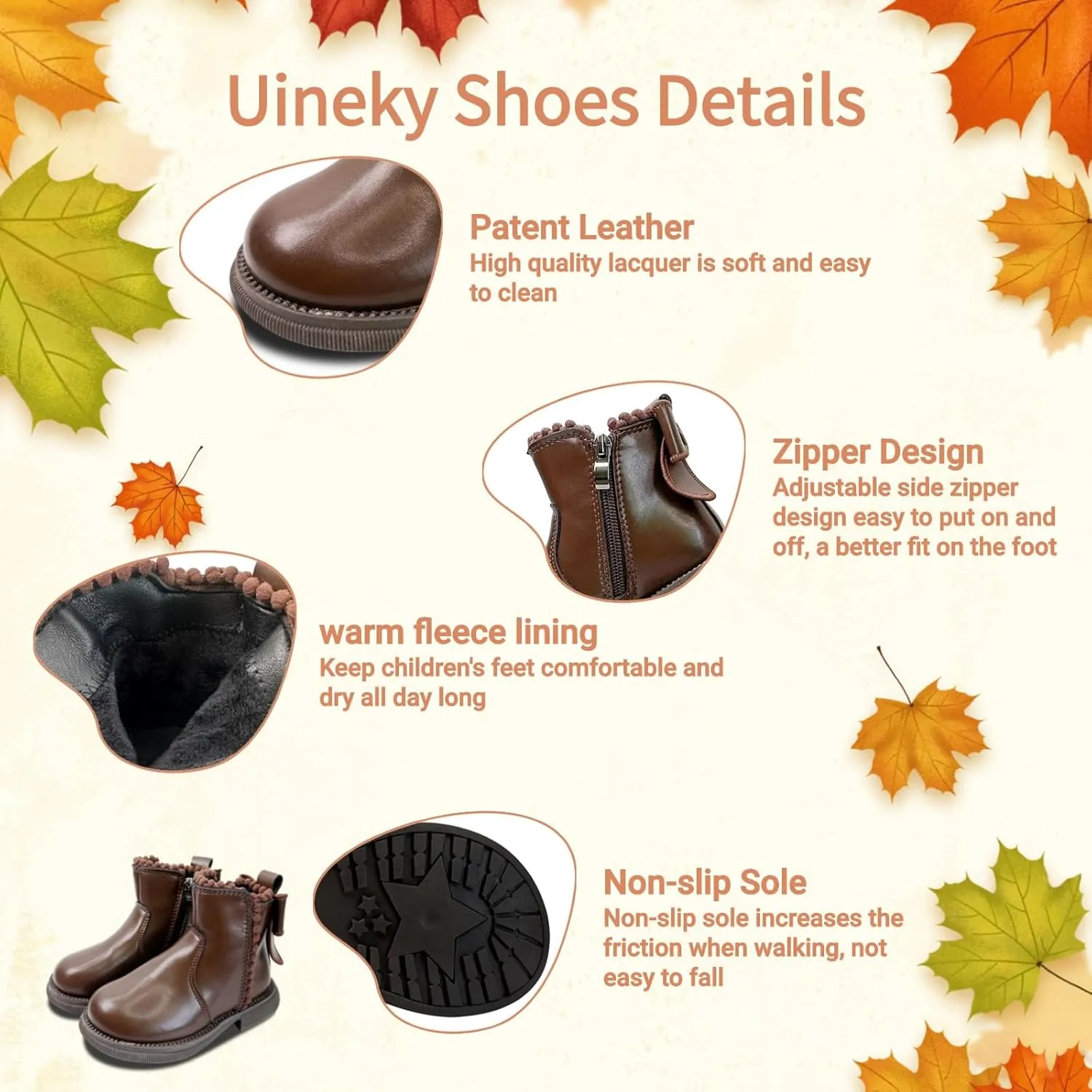 Toddler Boys Girls Combat Ankle Boots Little Kids Chelsea Fall Winter Snow Hiking Work Booties Waterproof Leather Outdoor Shoes