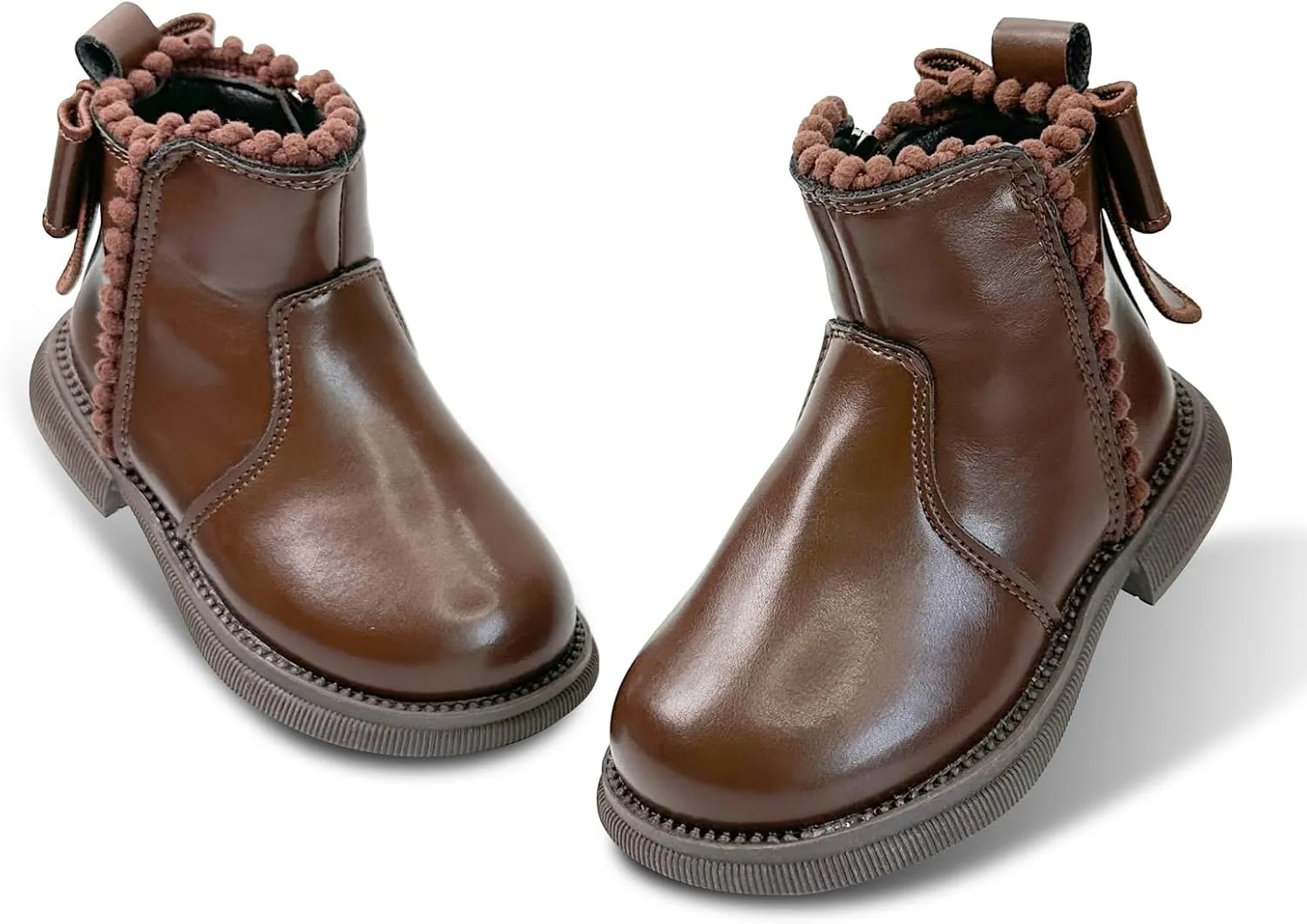 Toddler Boys Girls Combat Ankle Boots Little Kids Chelsea Fall Winter Snow Hiking Work Booties Waterproof Leather Outdoor Shoes