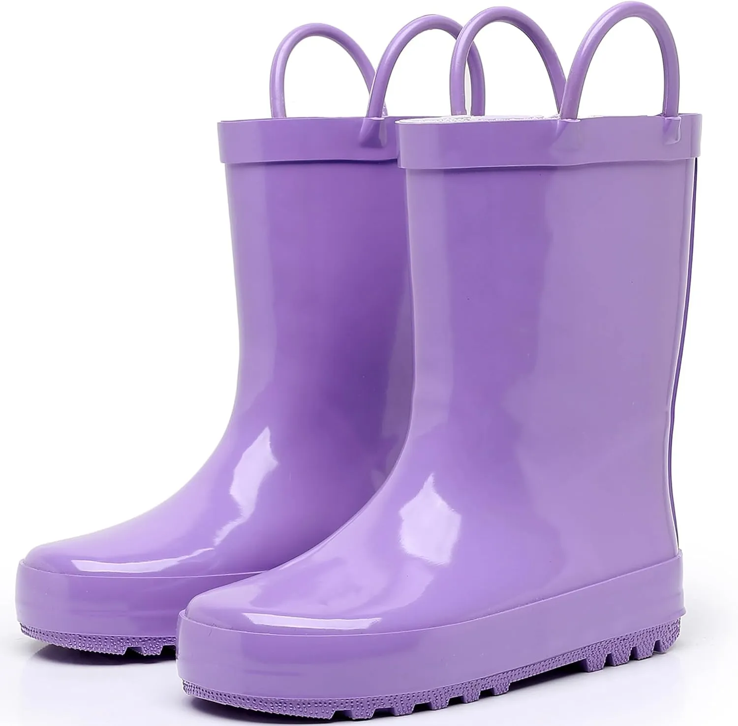 Toddler Rain Boots for Boys Girls Waterproof Rubber Kids Rain Boots with Easy on Handles