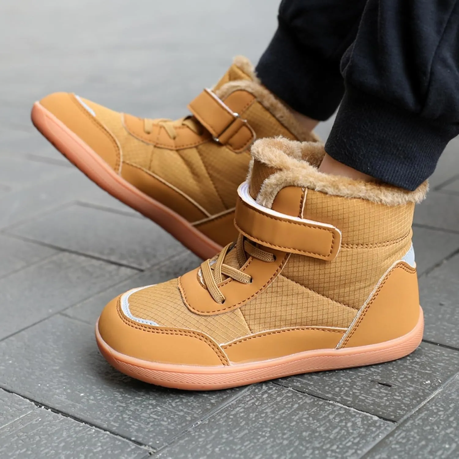 Toddler Snow Boots Boys Girls Winter Warm Shoes High Top Outdoor Sneakers For Cold Weather Water Proof Non-Slip Boots