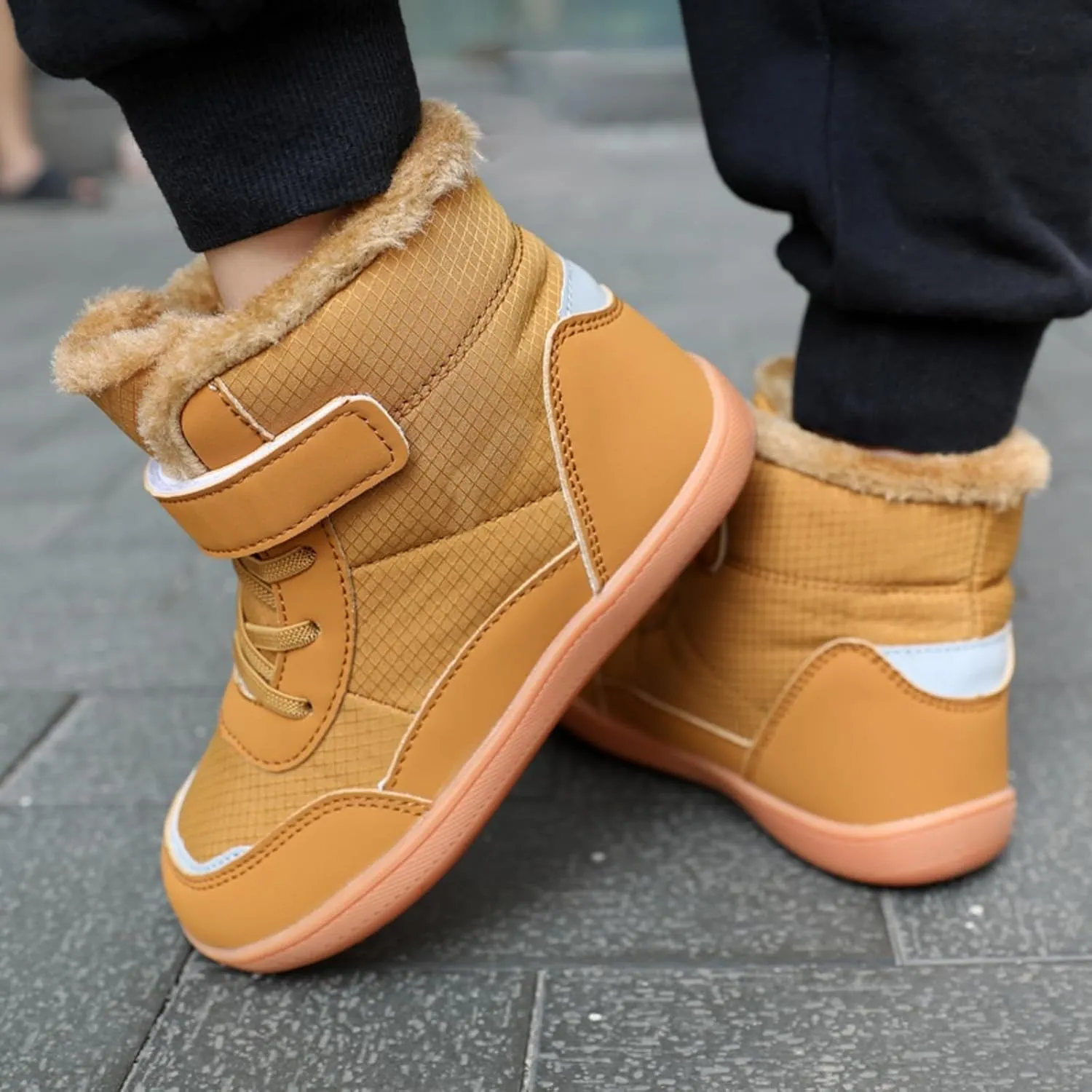 Toddler Snow Boots Boys Girls Winter Warm Shoes High Top Outdoor Sneakers For Cold Weather Water Proof Non-Slip Boots