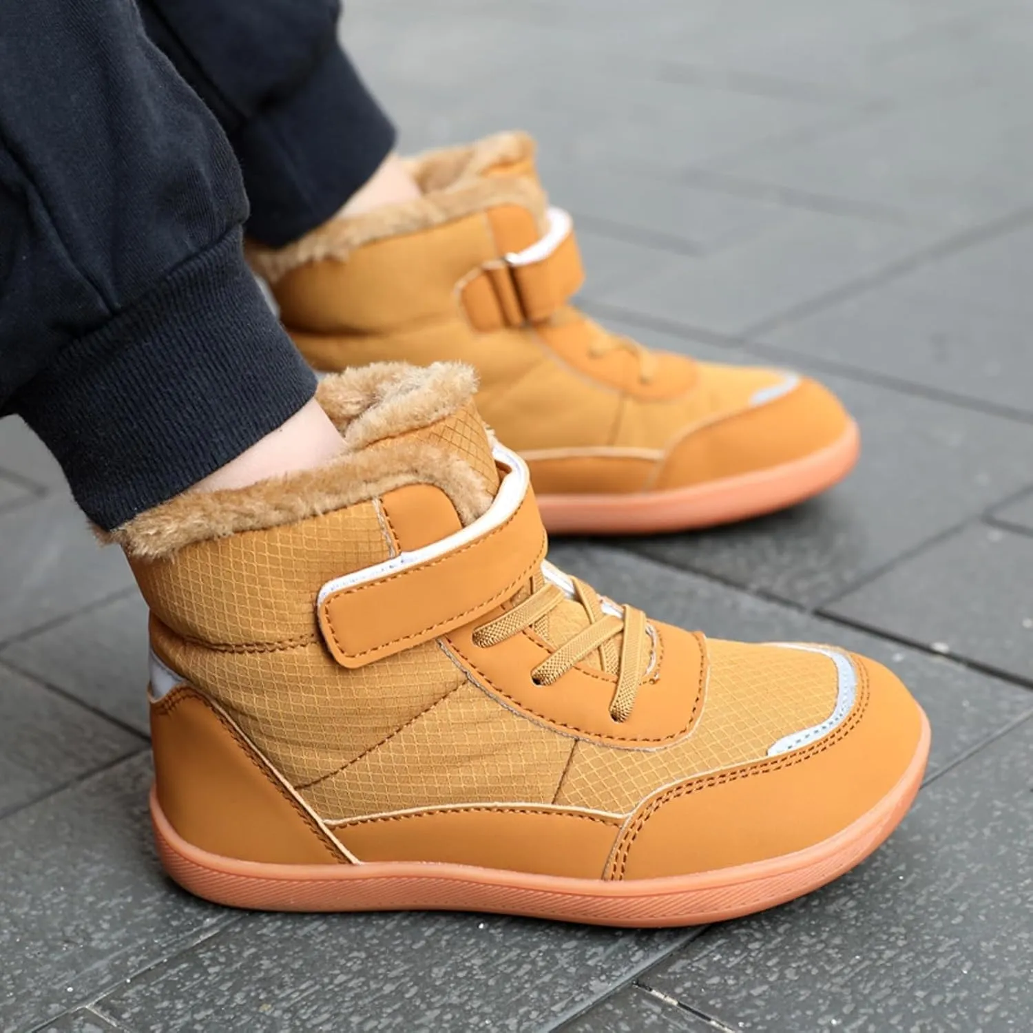 Toddler Snow Boots Boys Girls Winter Warm Shoes High Top Outdoor Sneakers For Cold Weather Water Proof Non-Slip Boots