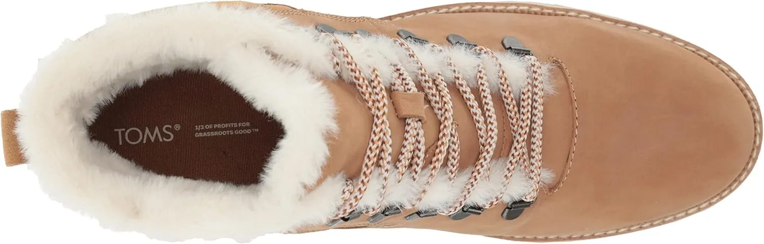 TOMS Womens Mojave Round Toe Lace Up Casual Boots Ankle Low Heel 1-2" - Brown