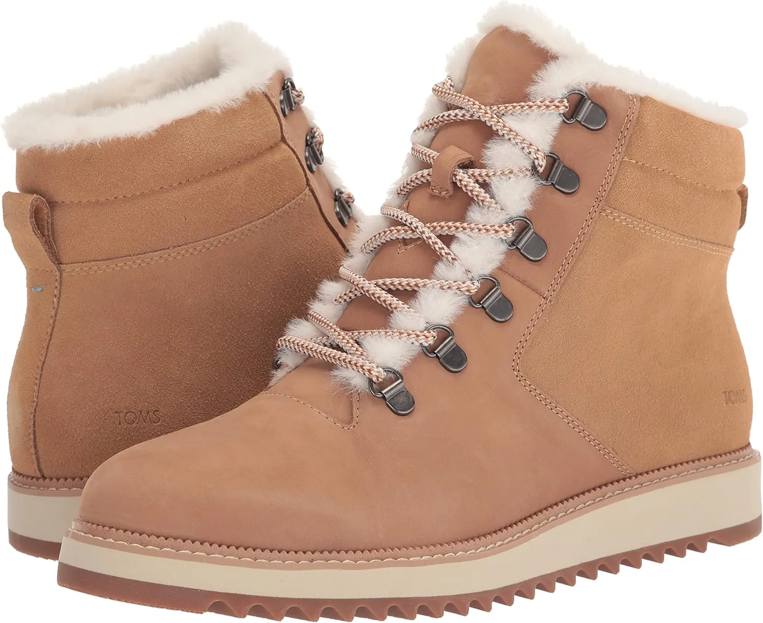 TOMS Womens Mojave Round Toe Lace Up Casual Boots Ankle Low Heel 1-2" - Brown