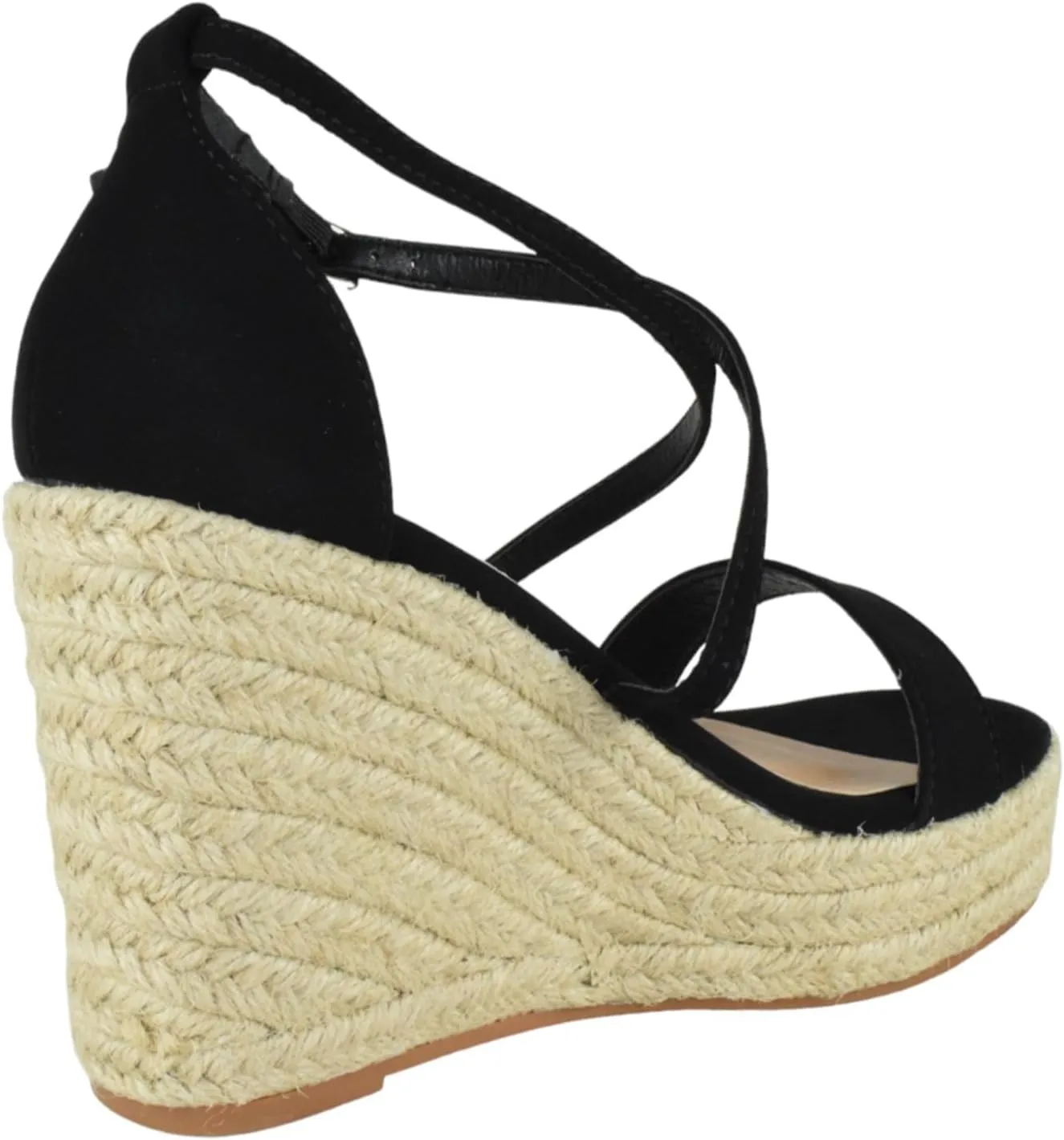 TOP Moda Women Espadrille Wedge High Heels Sandals Open Peep Toe Platform Ankle Strap PLATA-1