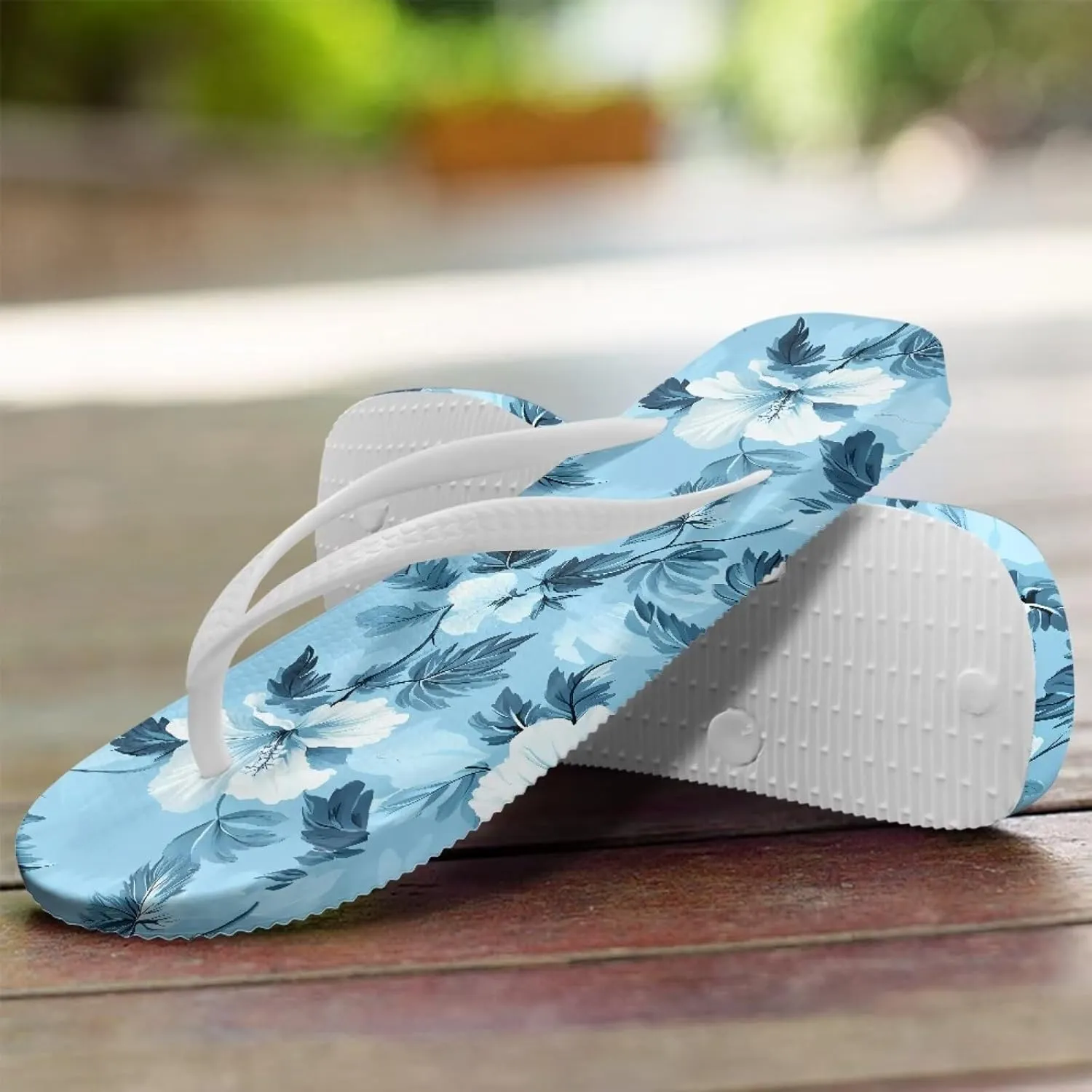 Tropical Plants Sandals Women Slim Shower Shoes Summer Beach Comfy Thong Cushion Flip Flops for Women