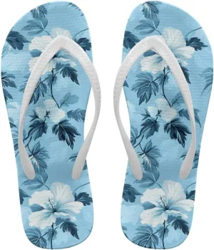 Tropical Plants Sandals Women Slim Shower Shoes Summer Beach Comfy Thong Cushion Flip Flops for Women
