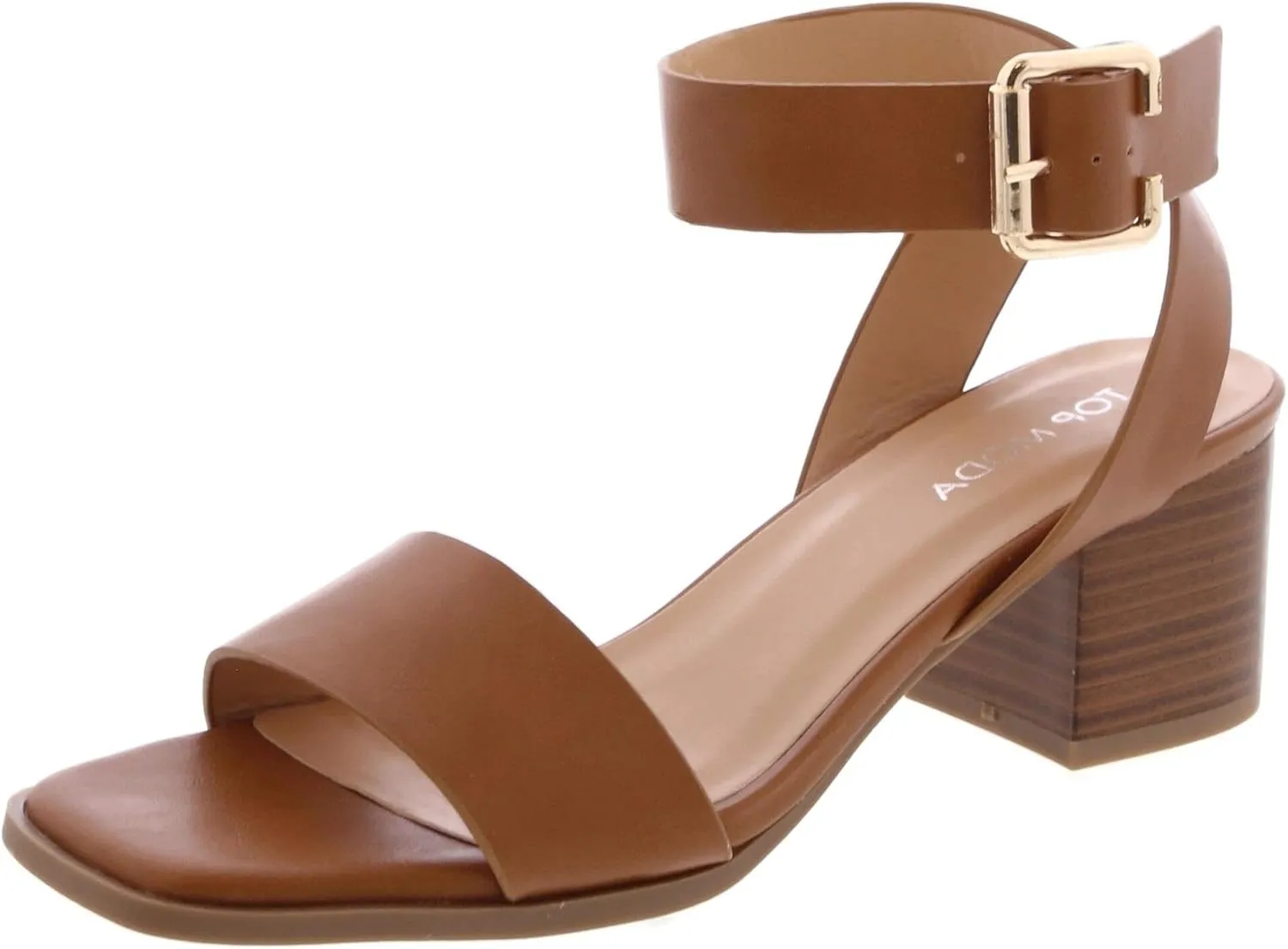 TruFox Womens Chunky Block Low Heel Ankle Strap Open Toe Dress Sandal