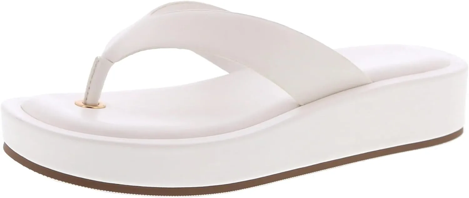 TruFox Women's Platform Flip Flops Wedge Sandals Comfortable Soft Cushion Slip on Summer Beach Thong