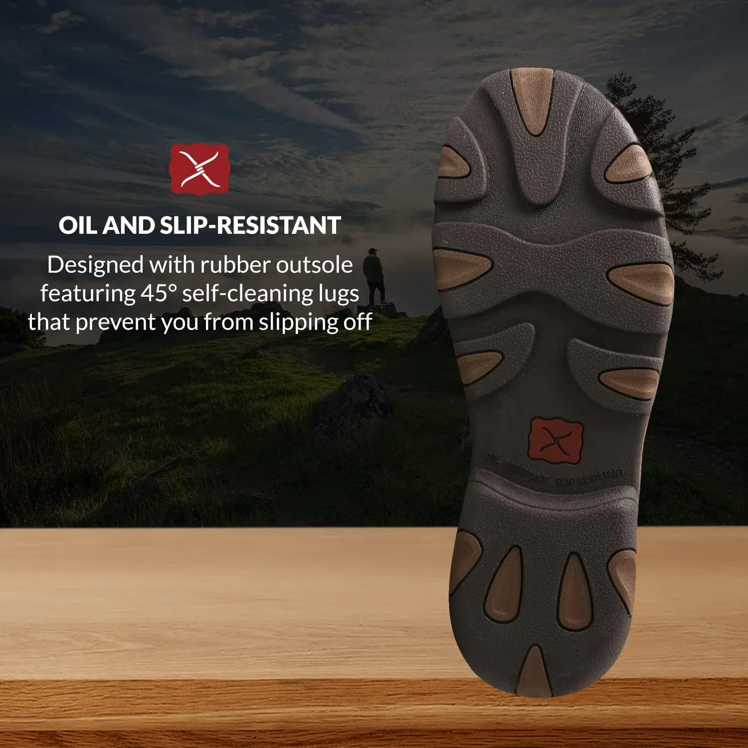 Twisted X Men Hiking Boot - Work Hiker Boots Crafted with Full-Grain Leather Upper, Three-Quarter Length Composite Insole, Compression EVA Midsole, and Rubber Outsole