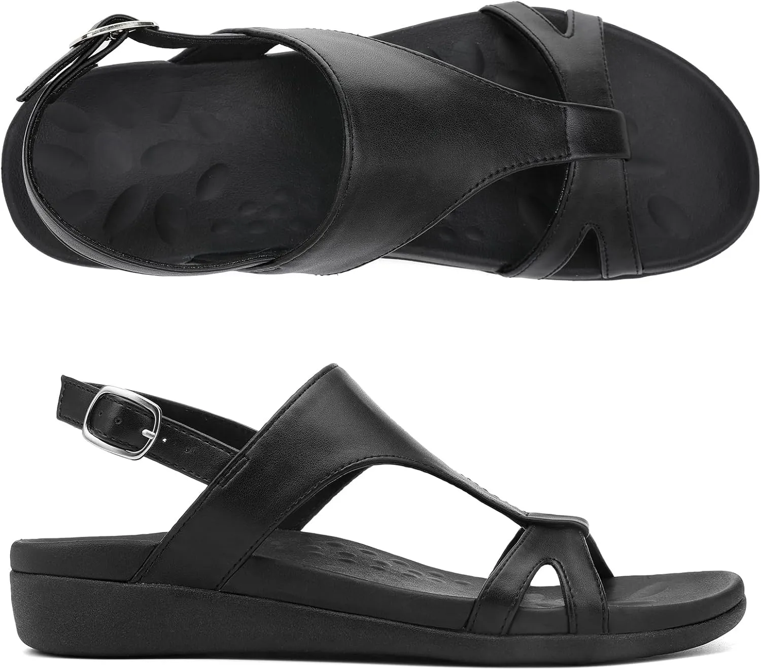 UTENAG Women's Comfortable Arch Support Walking Flat Sandals