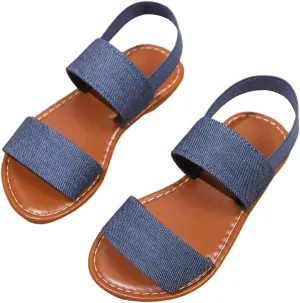 Verdusa Girl's Braided Woven Leather Sandals Ankle Strap Open Toe Flat Sandals