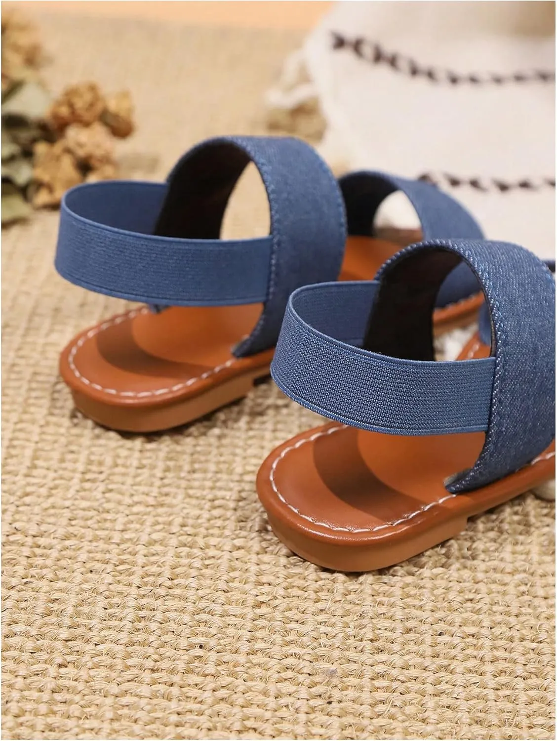 Verdusa Girl's Braided Woven Leather Sandals Ankle Strap Open Toe Flat Sandals
