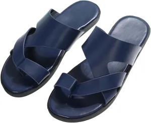 Verdusa Men's Casual Crisscross Leather Flip Flops Thong Sandals