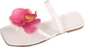 Verdusa Women's Flower Thong Sandals Flip Flops Summer Beach Slides