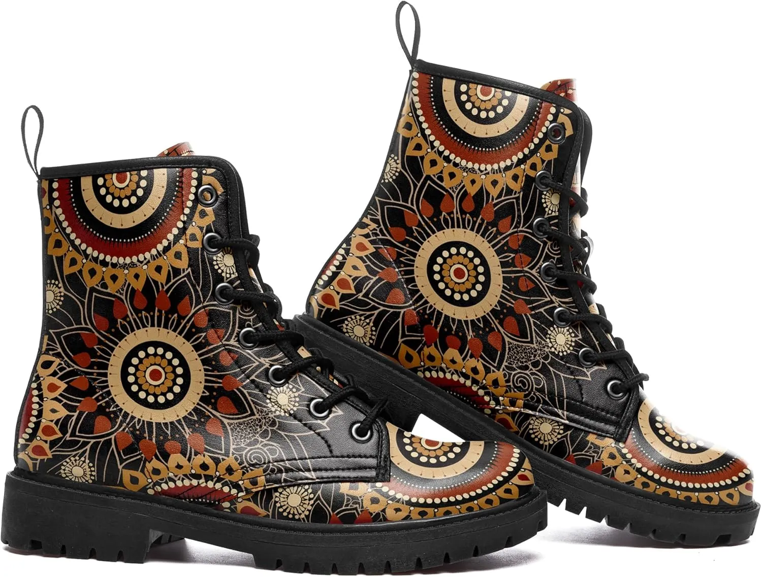 Vintage Bohemian Combat Boots Comfortable High-Top Ankle Booties for Women Men Fashion Casual Festival Winter Footwear