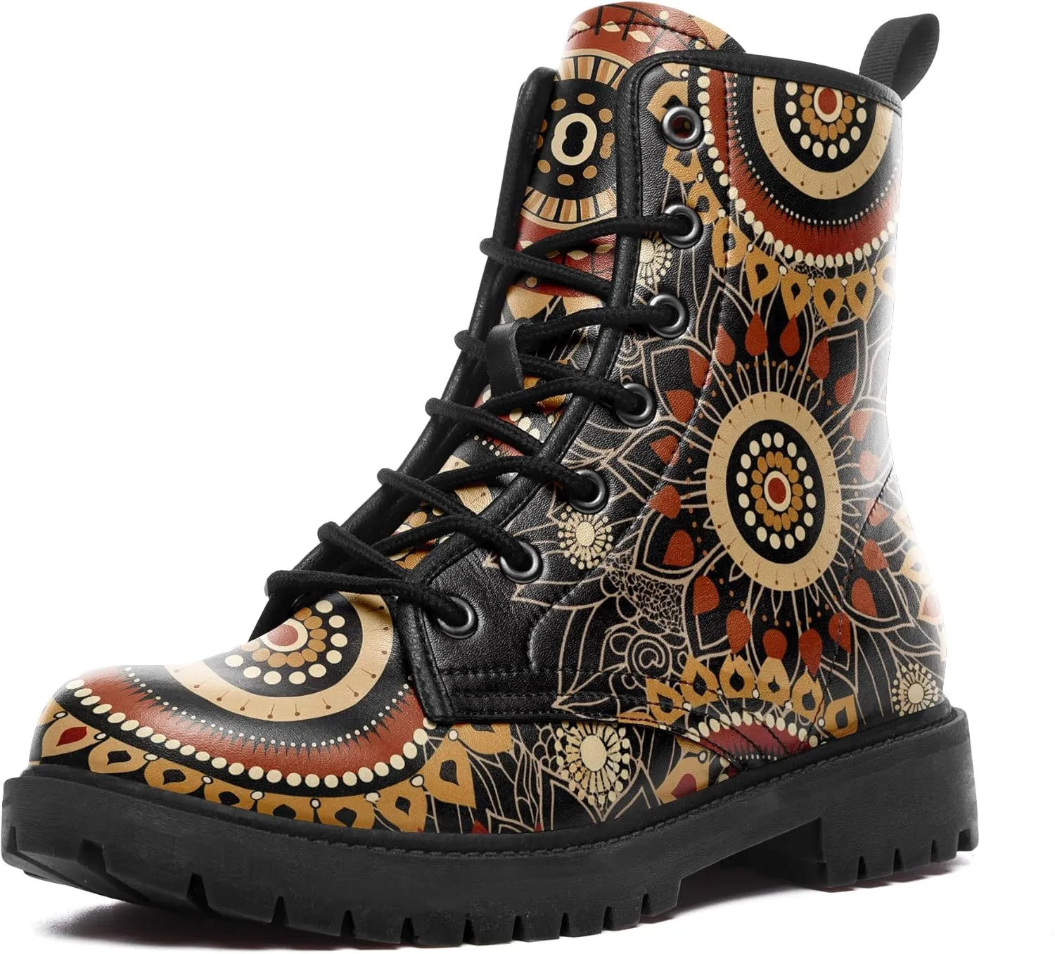 Vintage Bohemian Combat Boots Comfortable High-Top Ankle Booties for Women Men Fashion Casual Festival Winter Footwear