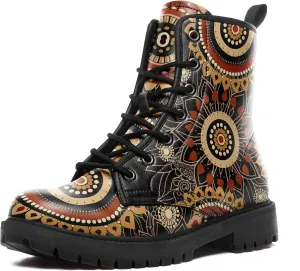 Vintage Bohemian Combat Boots Comfortable High-Top Ankle Booties for Women Men Fashion Casual Festival Winter Footwear