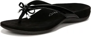 Vionic Bella Thong Sandals Black Patent 10 W
