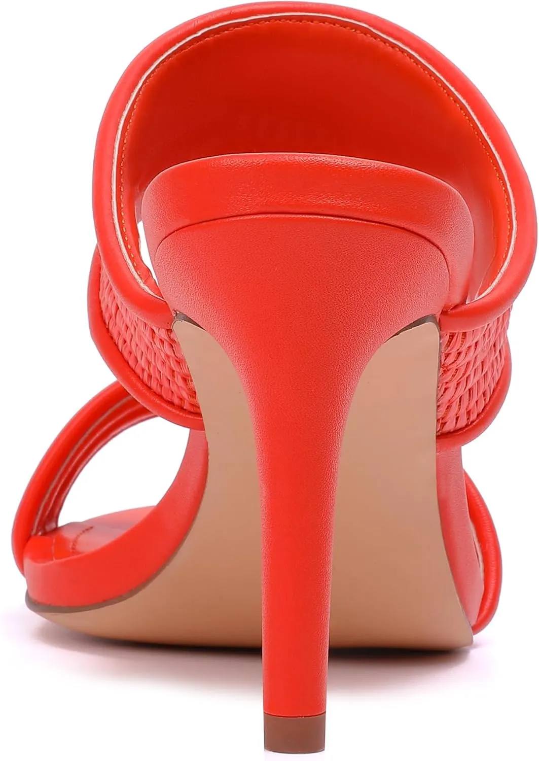 vivianly Clear Pointed Toe Heels Sandals Transparent Strap Stiletto High Heels Slip on Mules for Women