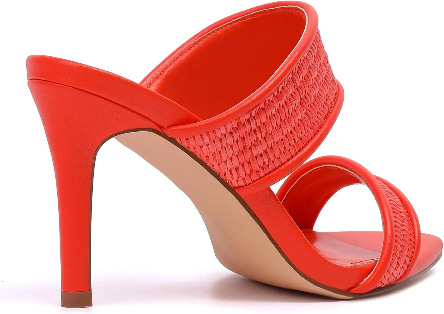 vivianly Clear Pointed Toe Heels Sandals Transparent Strap Stiletto High Heels Slip on Mules for Women