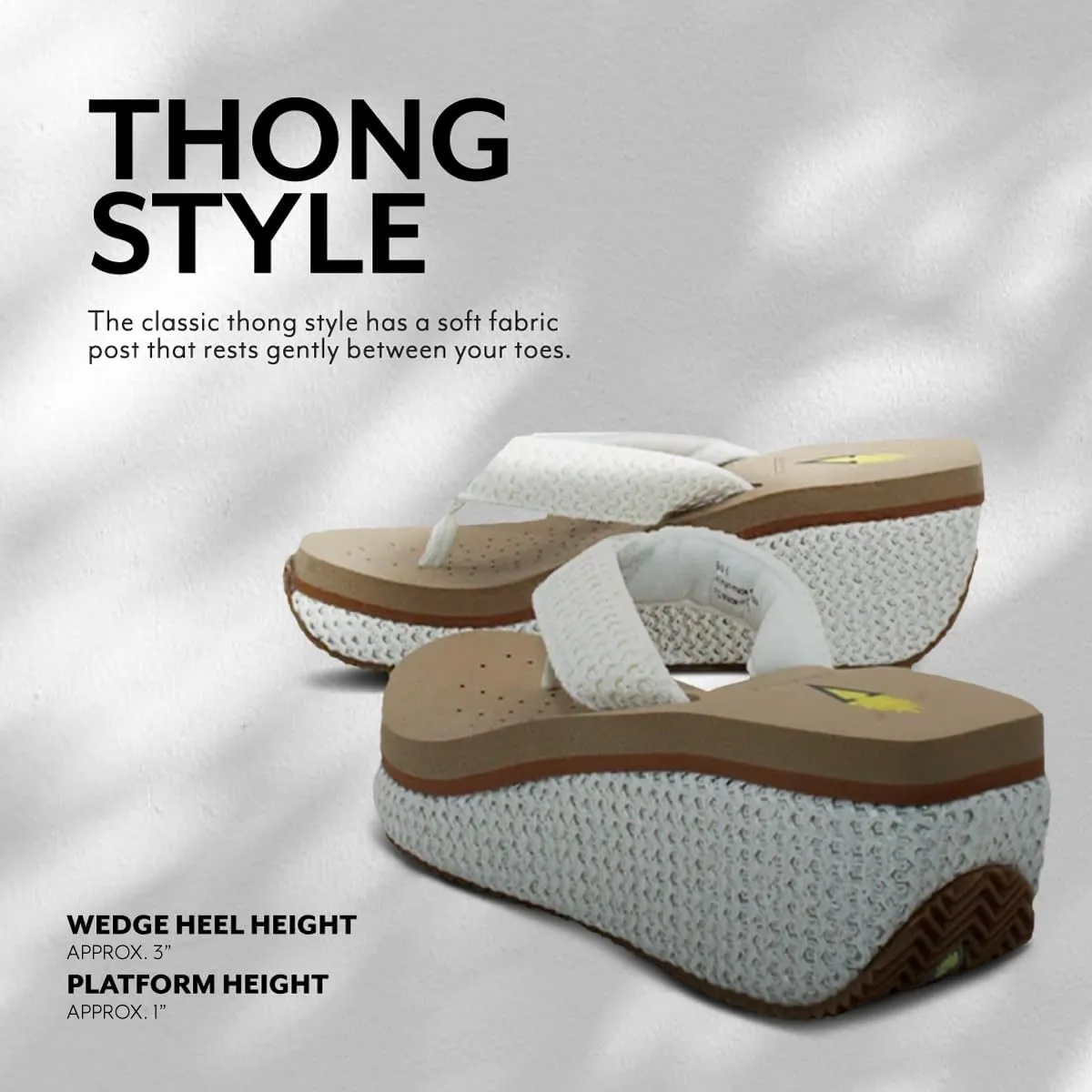 VOLATILE Island Wedge Sandals for Women Featuring Slip-On Thong Platform Style with EVA Insole and Rubber Outsole