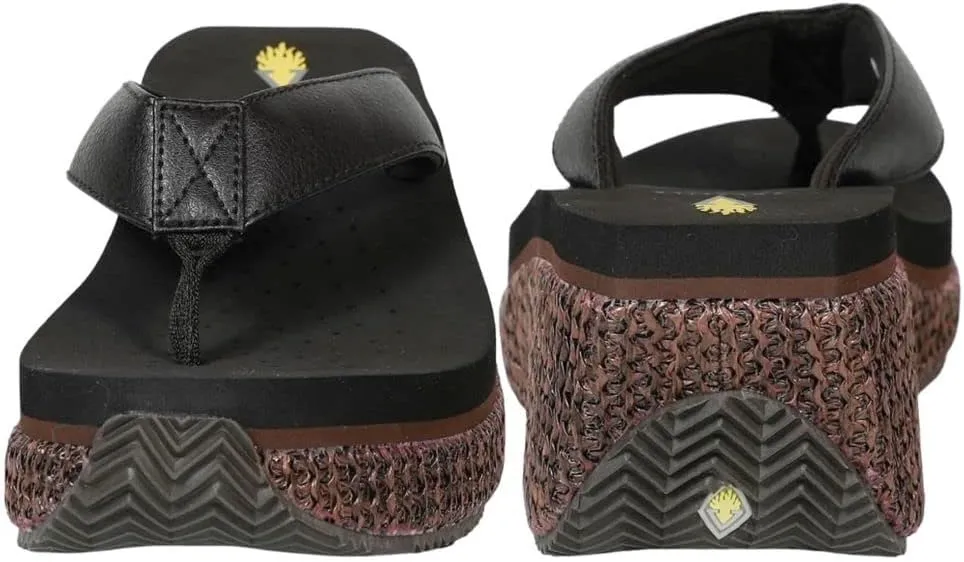 VOLATILE Island Wedge Sandals for Women Featuring Slip-On Thong Platform Style with EVA Insole and Rubber Outsole