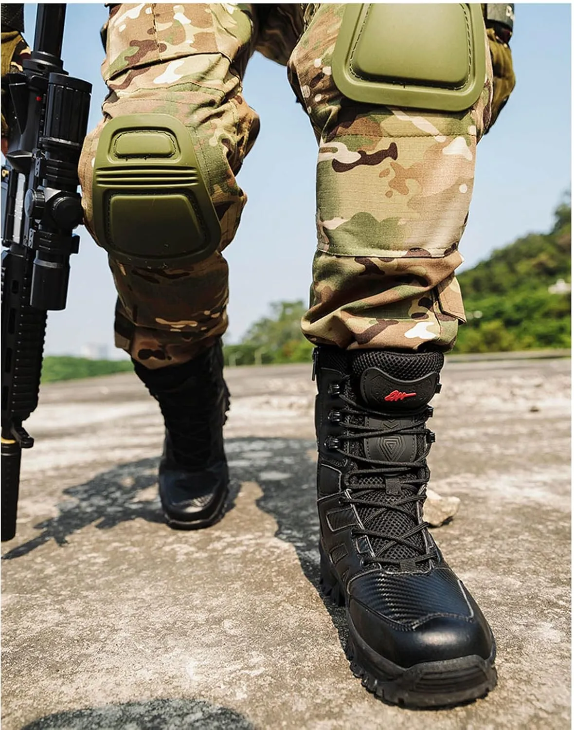 Waterproof Hiking Work Boots Men's Tactical Boots 8 Inches Lightweight Military Boots Breathable Desert Boots