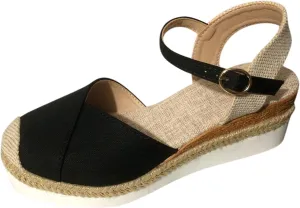 Wedge Sandals for Women 2024 Vacation Slingback Court Wedges For Women Canvas Colorblock Espadrille Wedge Shoes