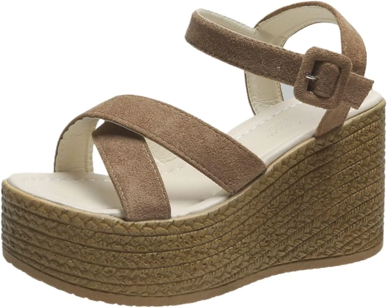Wedge Sandals for Women Ankle Strap High Heel Platform Sandals Open Toe Walking Shoes Cross Band Comfort Wear Shoes Dressy Summer Wedges Casual Espadrille Sandal 2025 Fashion Breathable Comfortable