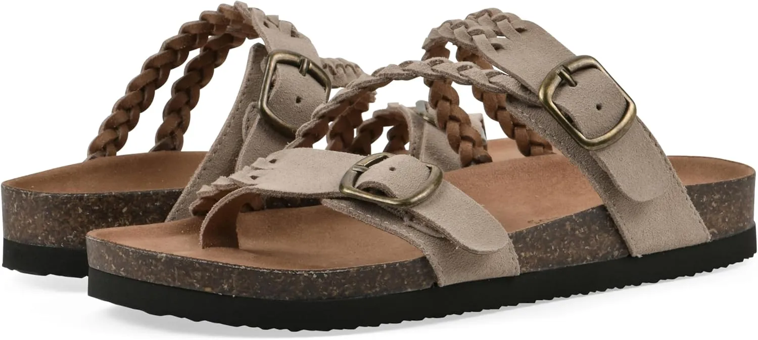 WHITE MOUNTAIN Women's Haziest Braided Signature Comfort-Molded Footbed Sandal