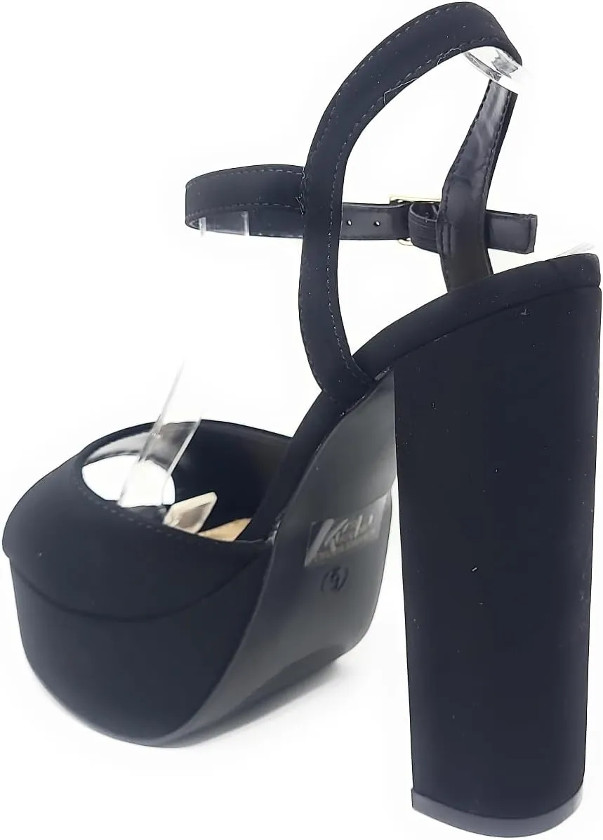 Wild Diva Women's Open Toe Ankle Strap High Heel Sandals
