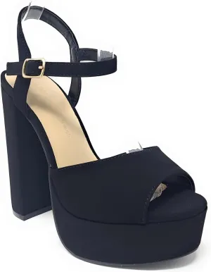 Wild Diva Women's Open Toe Ankle Strap High Heel Sandals