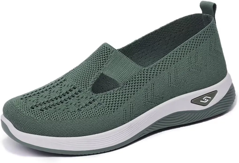 Women Footwear Orthopedic Sneakers Woven Breathable Running Shoes Arch Support Walking Shoes Soft Sole Shoes Cloud Slide Orthopedic