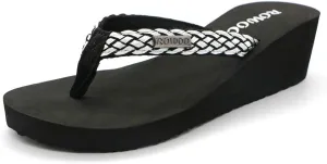 Women Platform Wedge No-Slip Thong Flip Flops High Heels Beach Dressy Sandals