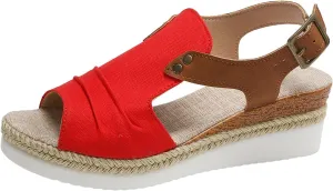 Women Shoes Wedge Thick Sole Sandals Fashionable Fish Mouth Breathable Bohemian Beach Earth Sandals for Women Size 9