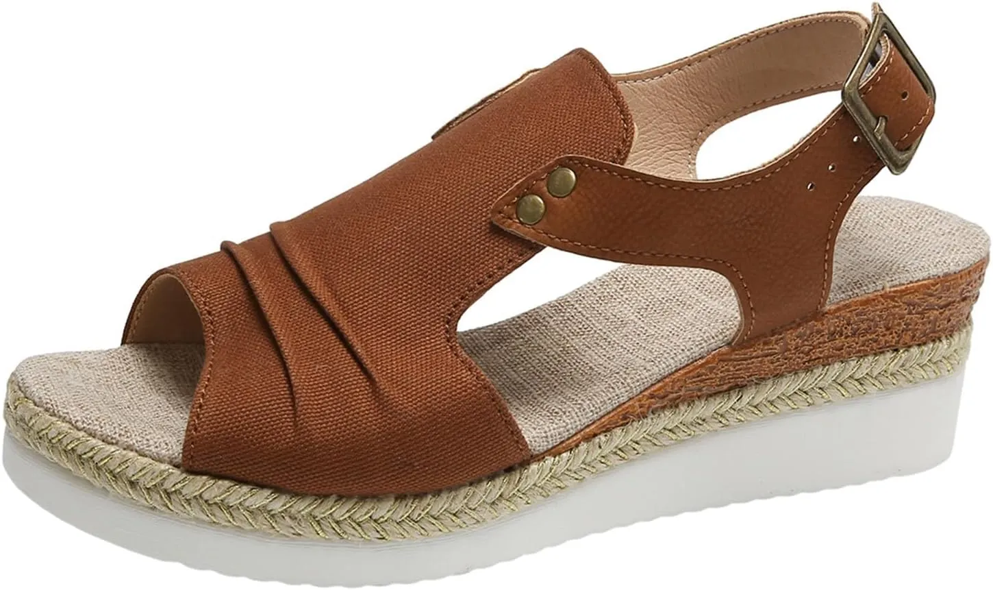 Women Shoes Wedge Thick Sole Sandals Fashionable Fish Mouth Breathable Bohemian Beach Earth Sandals for Women Size 9