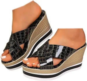 Women Summer Sandals Comfortable Platform Wedge Sandals Open Toe Ankle Strap Sandal Slip On Sandal Beach Sandals
