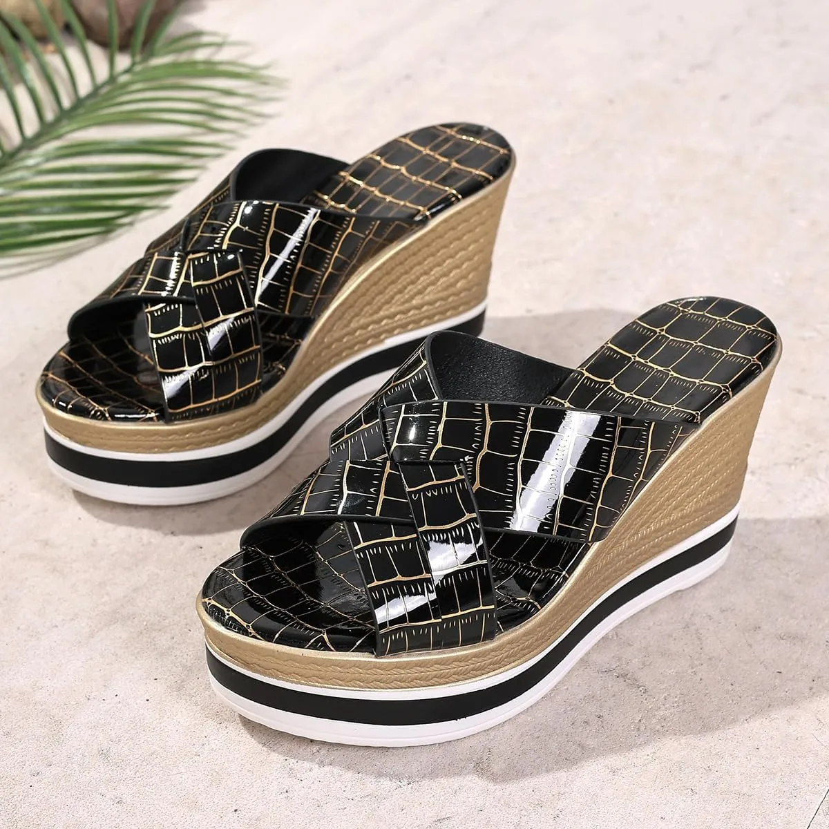 Women Summer Sandals Comfortable Platform Wedge Sandals Open Toe Ankle Strap Sandal Slip On Sandal Beach Sandals