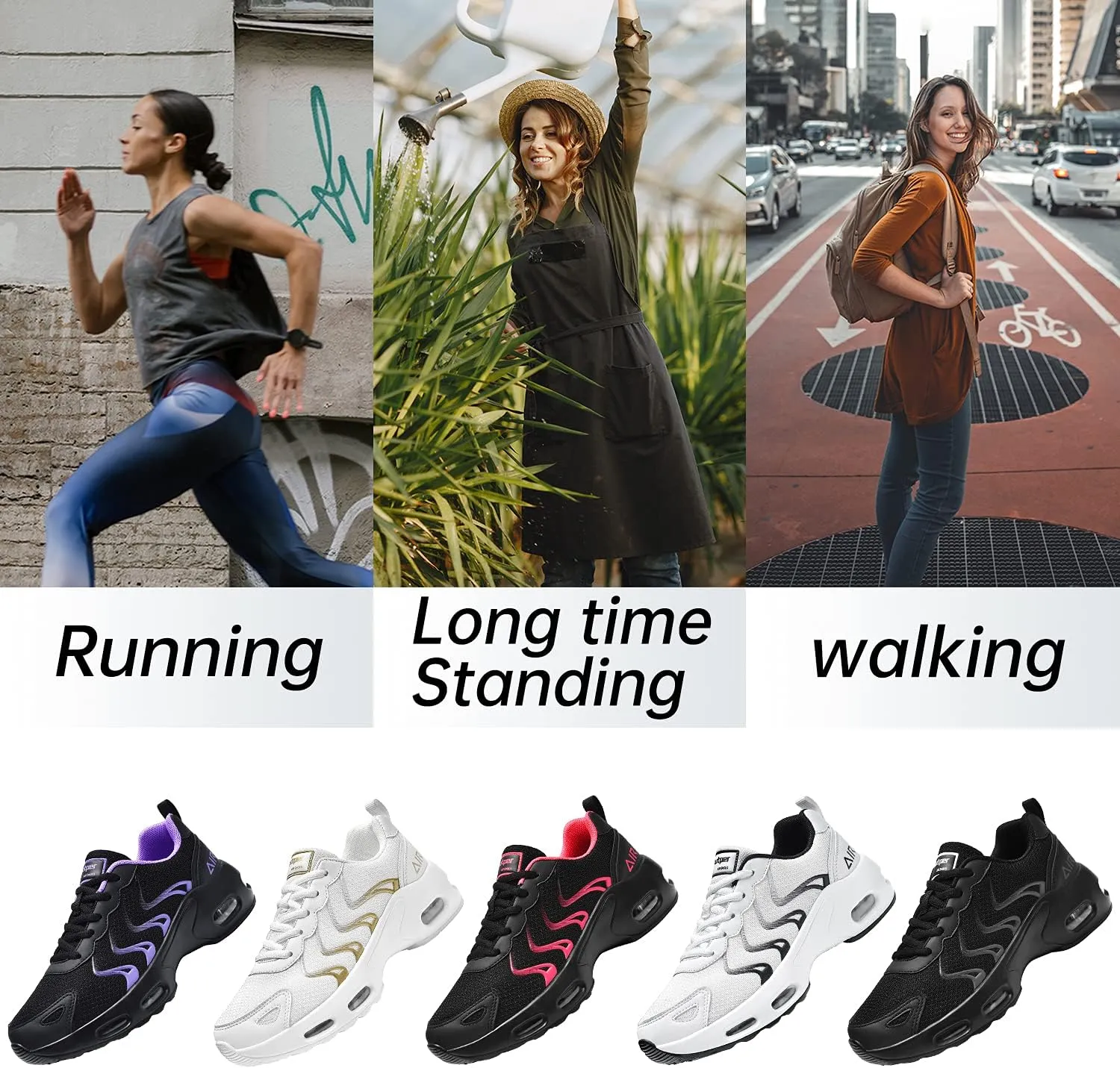 Women's Air Athletic Tennis Running Sneakers Lightweight Sport Gym Jogging Breathable Fashion Walking Shoes(US 5.5-10)