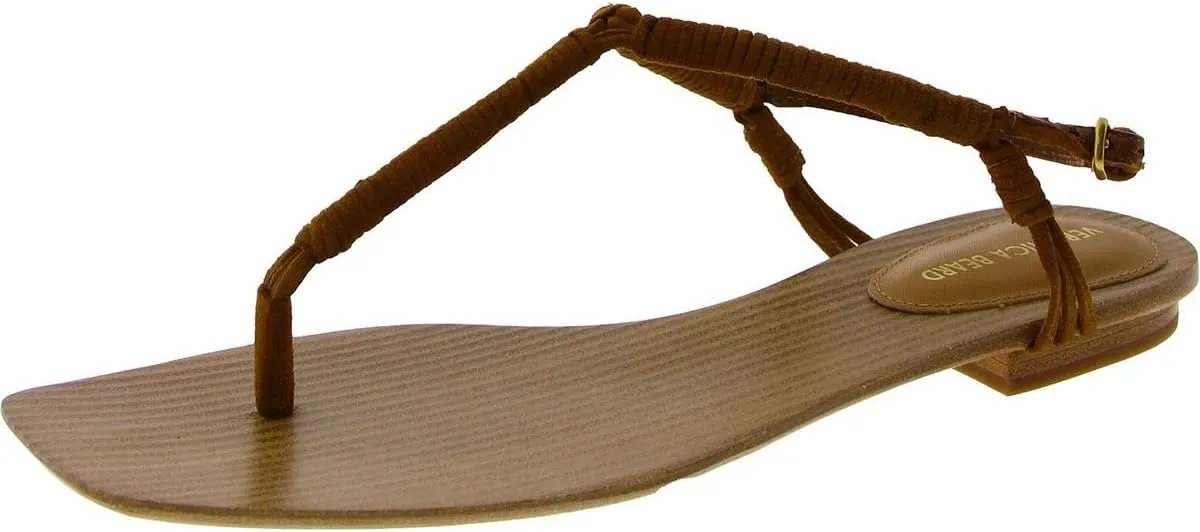 Womens AMELIA Leather Thong Flatform Sandals Brown 7 Medium (B,M)