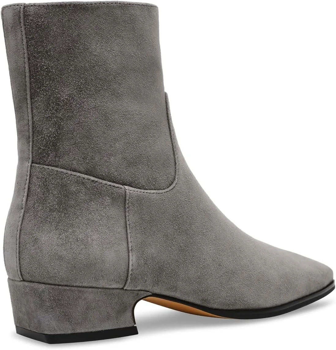 Women's Ankle Boots Square Toe Low Chunky Block Heel Booties Comfortable Short Boots Side Zipper Booties Shoes