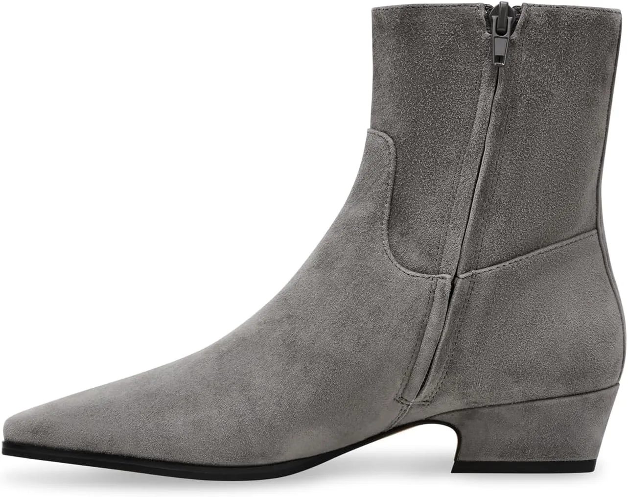 Women's Ankle Boots Square Toe Low Chunky Block Heel Booties Comfortable Short Boots Side Zipper Booties Shoes