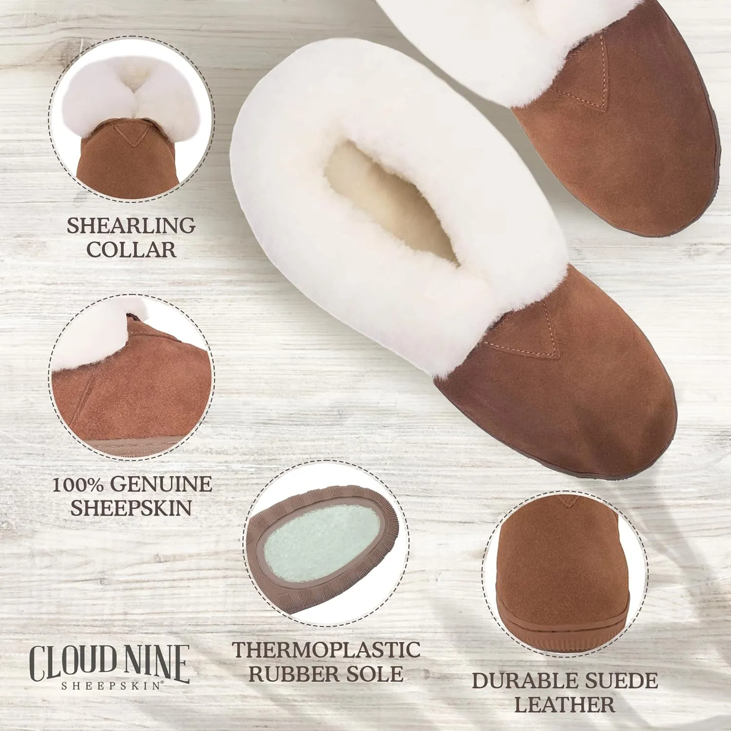 Womens Ankle Boots - Womens Shoes Made with 100% Genuine Sheepskin for Indoor & Outdoor - Soft & Comfortable Womens Slippers - Ankle Boots for Women with Thermoplastic Rubber Sole